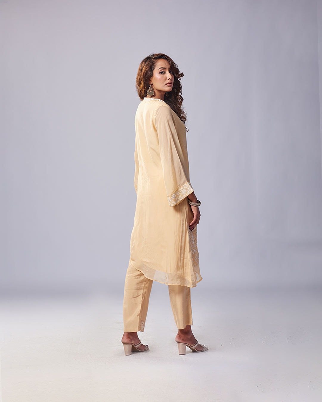 Ivory Dusk Asymmetrical Kurthi with Pant
