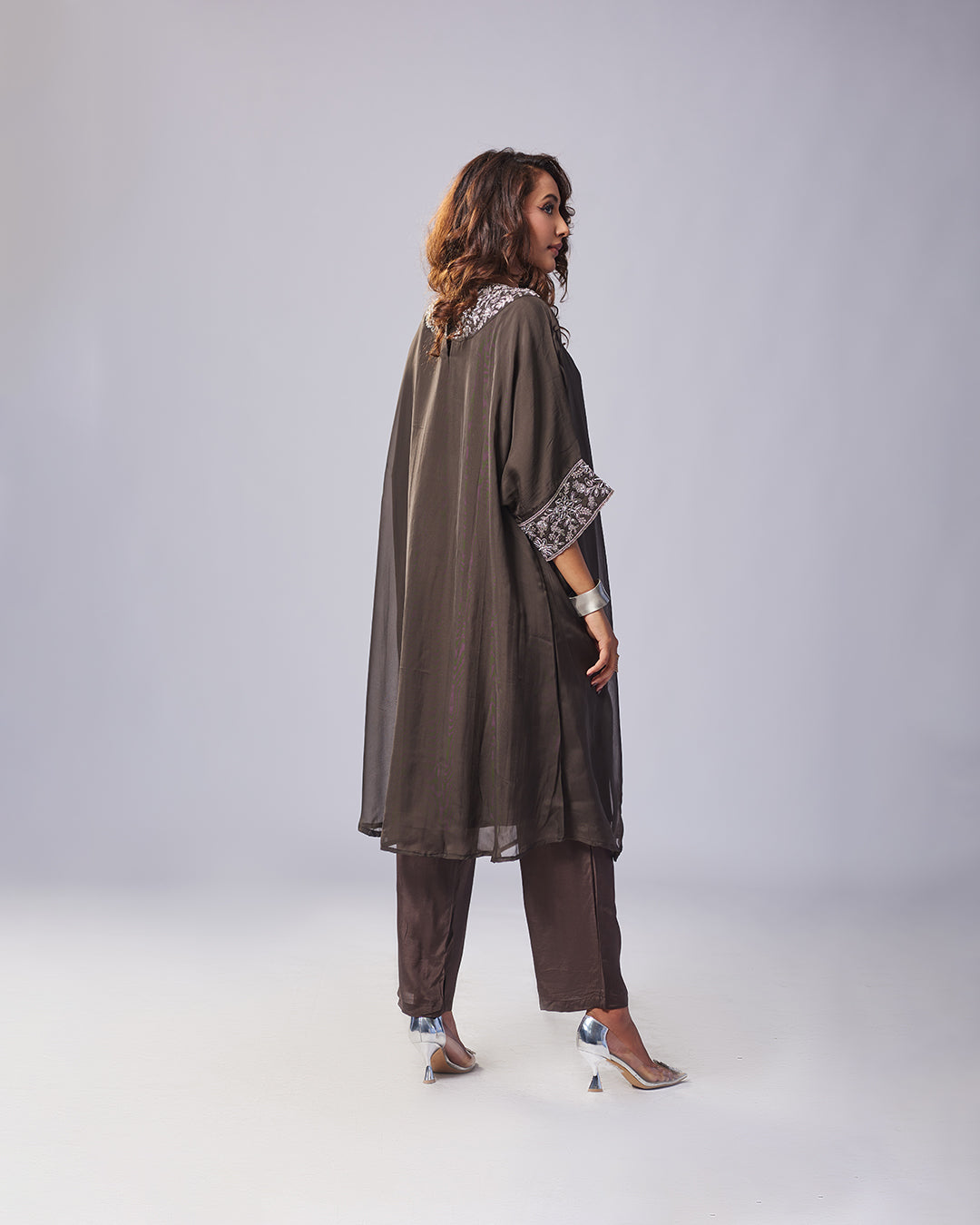Cocoa Luxe Embroidered Kurthi with Pant 