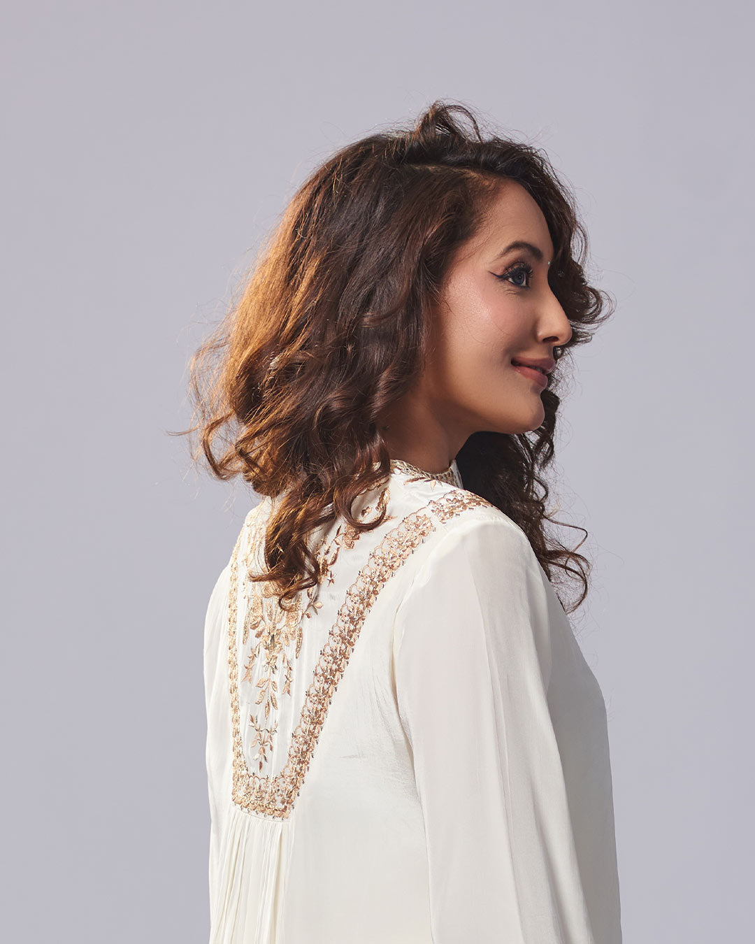 Ivory Grace Embroidered Kurthi with Dhoti Pant – Pakistani Look