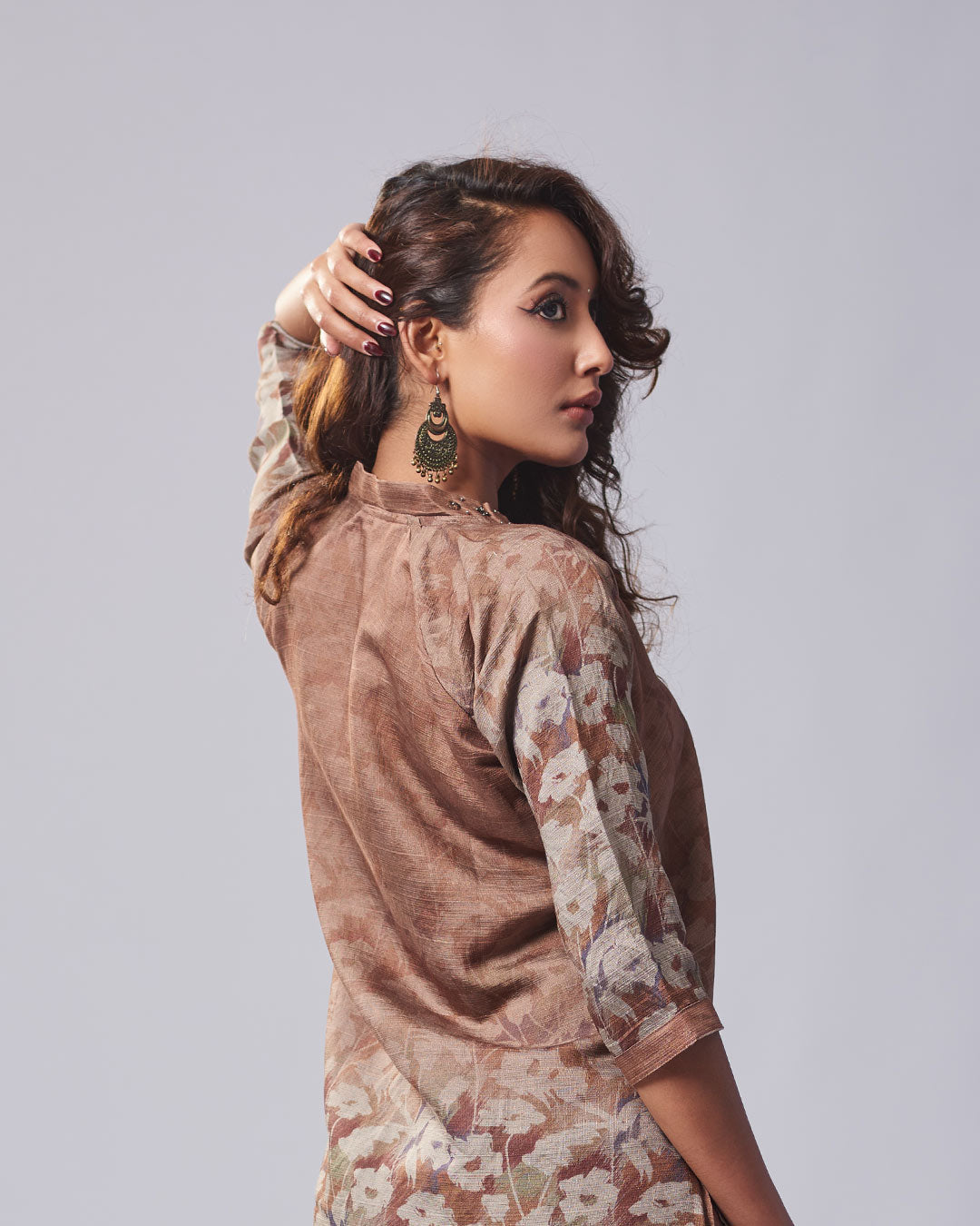 Olive Bloom Printed Kurti with Plazo